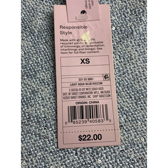 Wild Fable Womens Stretch Light Aqua Blue Sequin Knit Mini Skirt Size XS - Picture 11 of 13